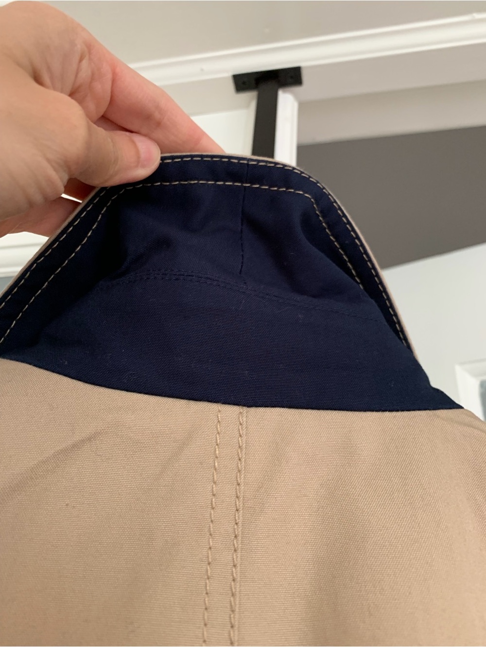 JCrew Striped Cotton Trench, 0, Tan - Picture 8 of 16